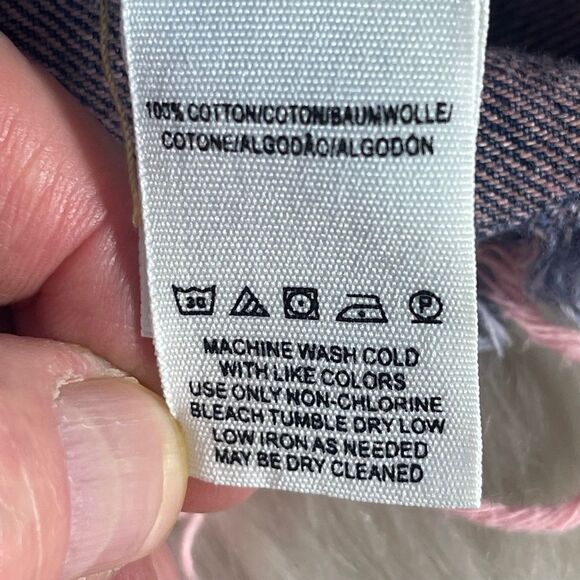 Free People We The Free Upcycled Cutoff Denim Button Front Mini Skirt Sz XS - Picture 9 of 11